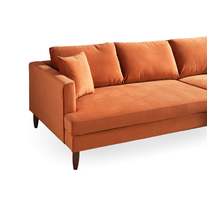 Blake Velvet Upholstered L-Shape Chaise Sofa Sectional 107