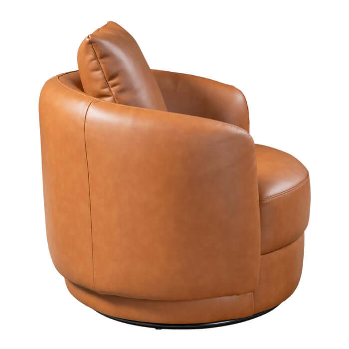 Dylan Cognac Faux Leather Swivel Chair