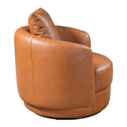 Dylan Cognac Faux Leather Swivel Chair