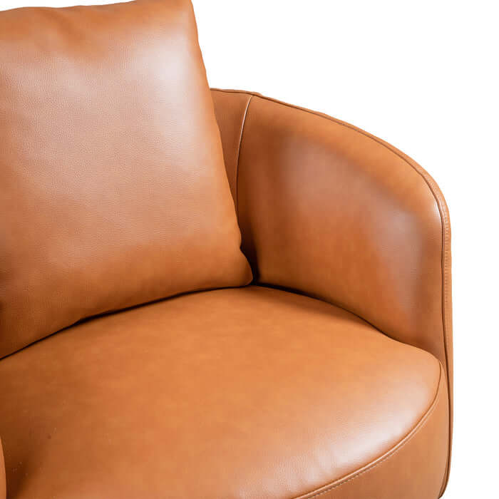 Dylan Cognac Faux Leather Swivel Chair