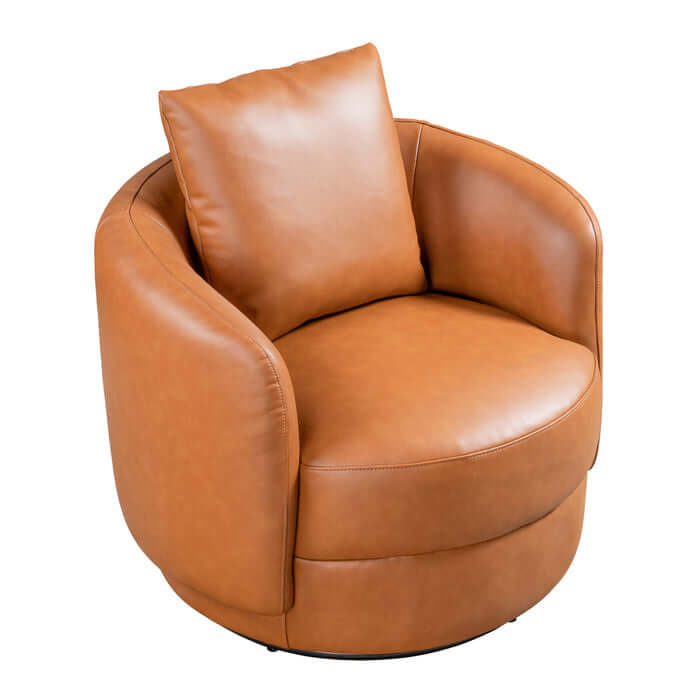 Dylan Cognac Faux Leather Swivel Chair