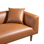 Elwood MCM Cognac Brown PU Leather Sofa 86