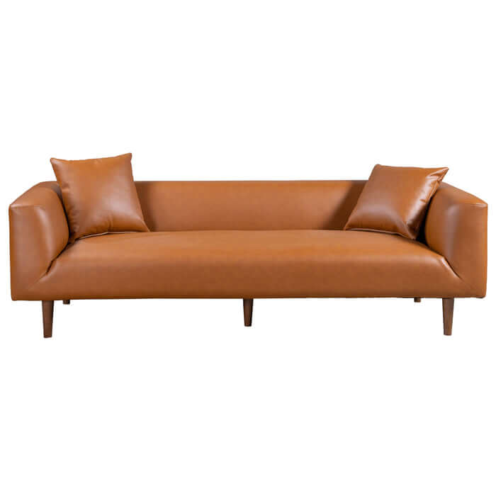 Elwood MCM Cognac Brown PU Leather Sofa 86