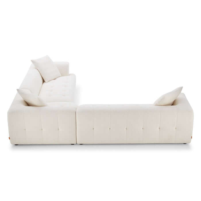 Kaynes L Shape Ivory Boucle Sectional Corner Sofa 120