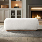 Kelvin Ivory Boucle Ottoman Bench 47