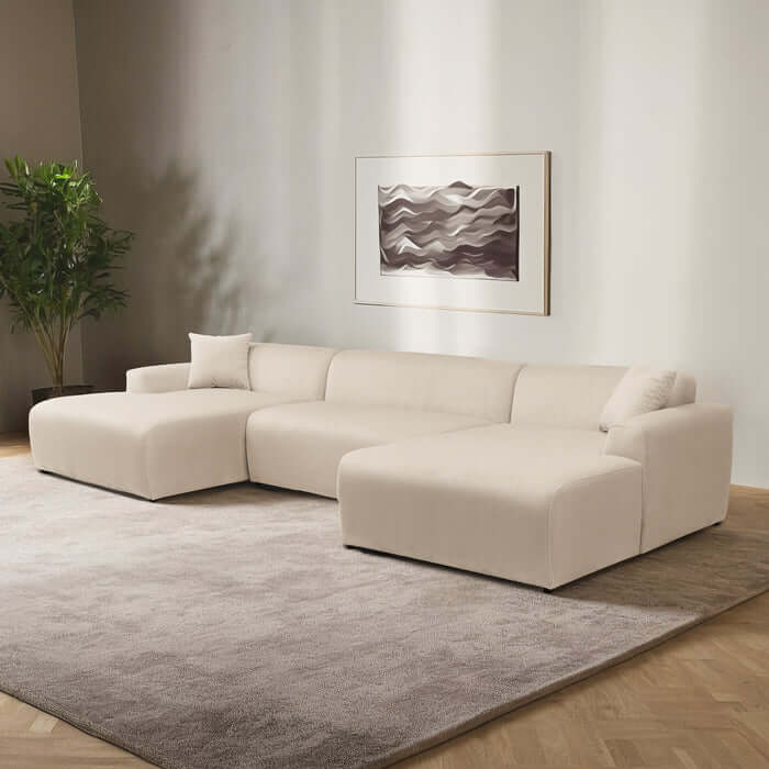 Mar Corduroy U-Shape Dual Chaise Sectional Sofa 149