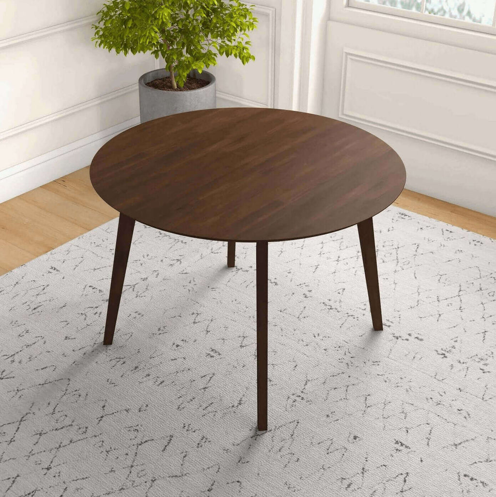 Alina MCM Round Walnut Wood Dining Table 43 (2 Colors)
