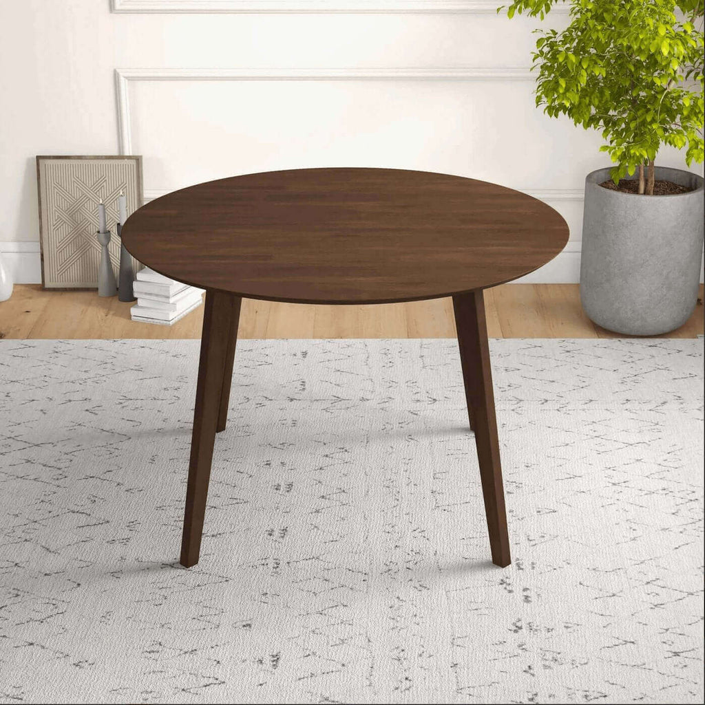 Alina MCM Round Walnut Wood Dining Table 43 (2 Colors)