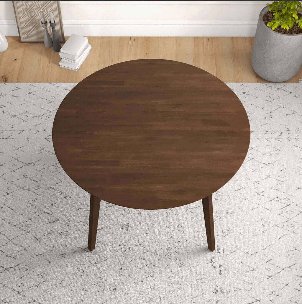 Alina MCM Round Walnut Wood Dining Table 43 (2 Colors)
