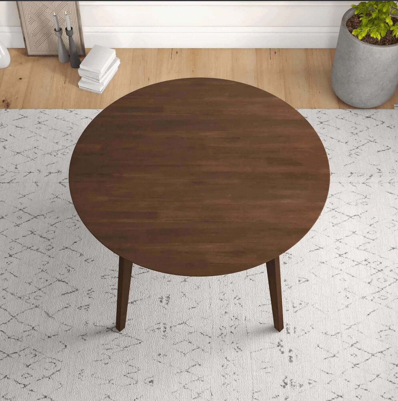Alina MCM Round Walnut Wood Dining Table 43 (2 Colors)