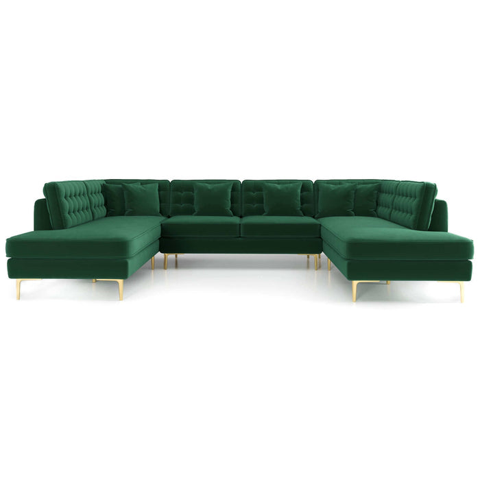 Brooke MCM Velvet U-Shape Dual Chaise Sectional Sofa 131