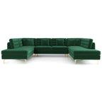 Brooke MCM Velvet U-Shape Dual Chaise Sectional Sofa 131