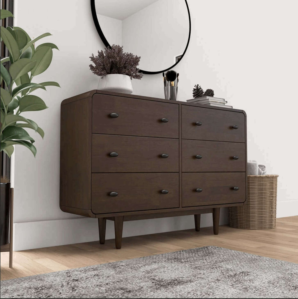 Alexa MCM Solid Wood Walnut Storage Dresser (2 Sizes)