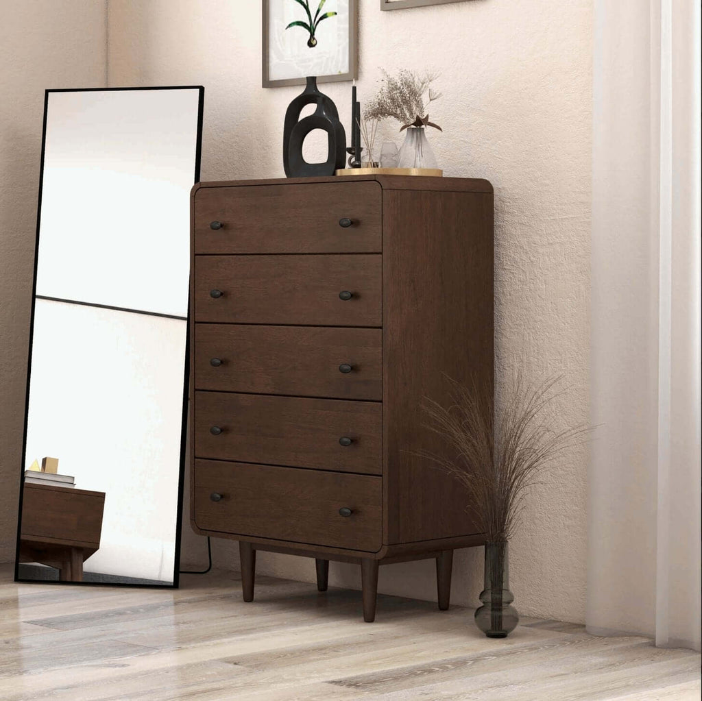 Alexa MCM Solid Wood Walnut Storage Dresser (2 Sizes)