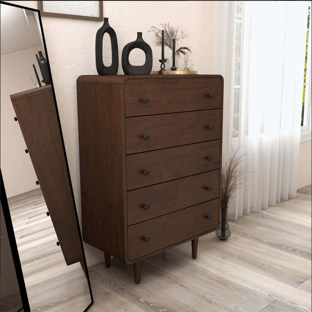 Alexa MCM Solid Wood Walnut Storage Dresser (2 Sizes)