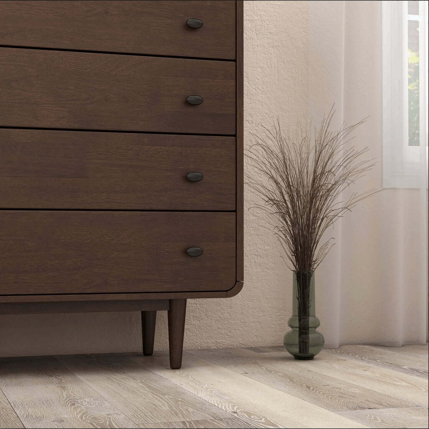 Alexa MCM Solid Wood Walnut Storage Dresser (2 Sizes)