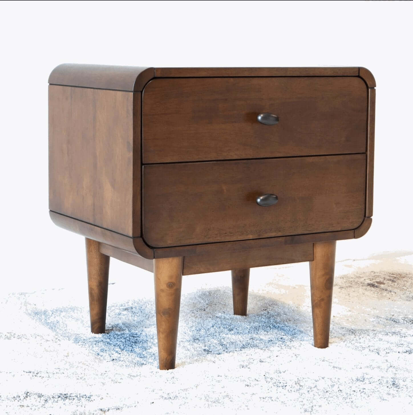 Alexa Solid Wood Nightstand 2 Drawer