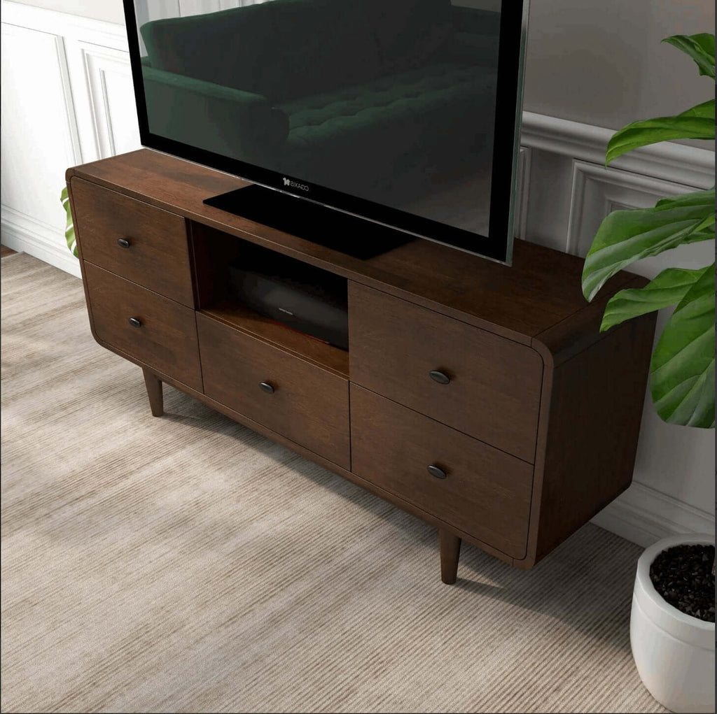 Alexa MCM Solid Wood Media Console TV Stand 71
