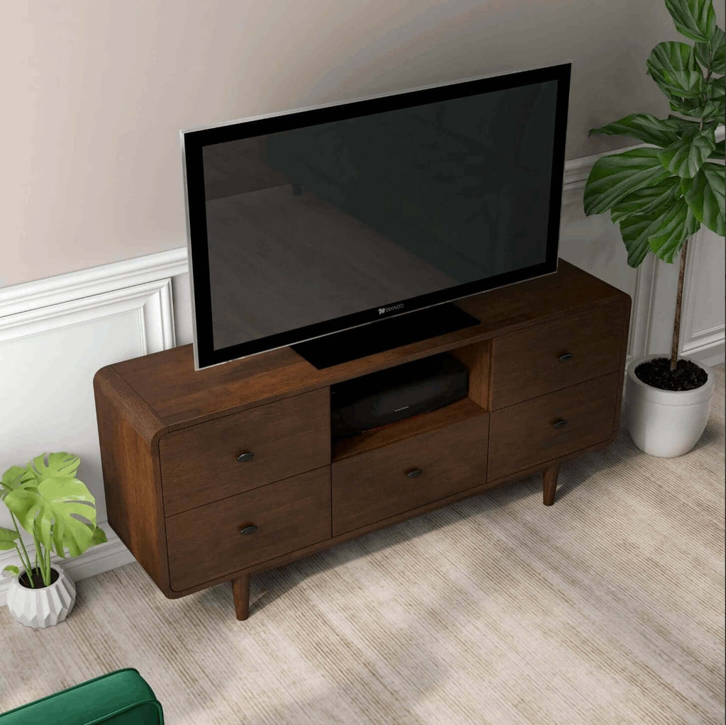 Alexa MCM Solid Wood Media Console TV Stand 71