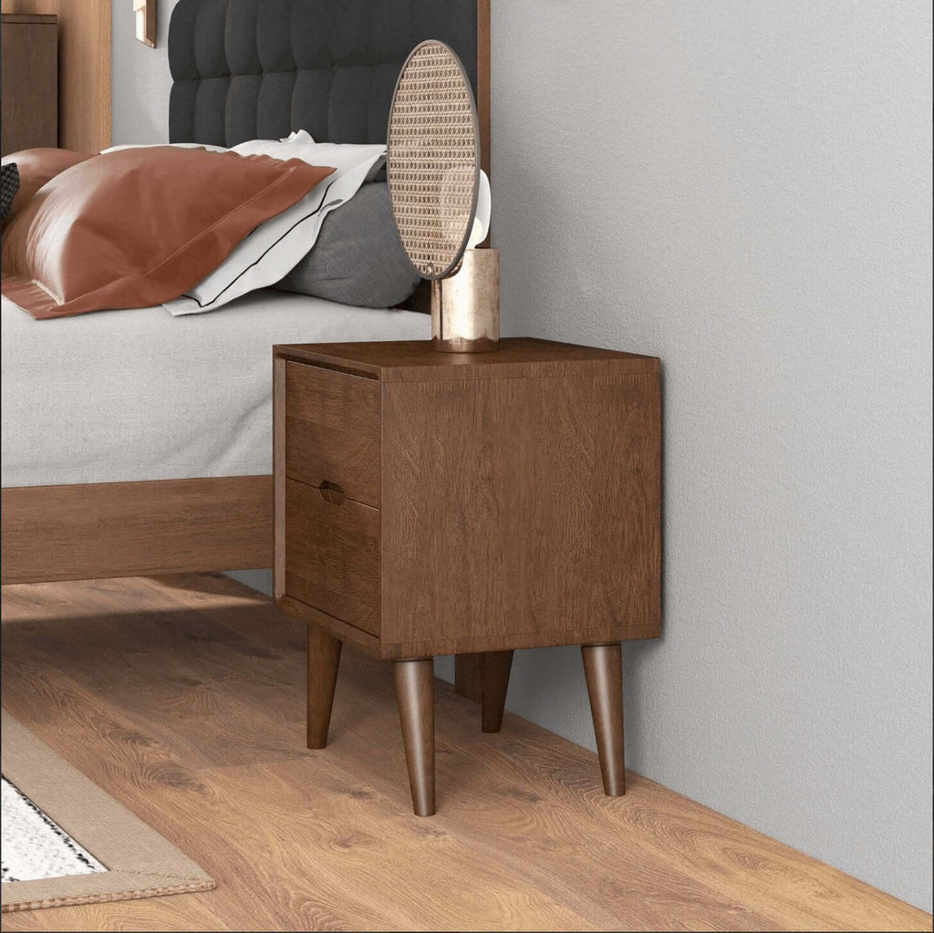 Alexandra MCM Solid Wood 2 Drawer Nightstand