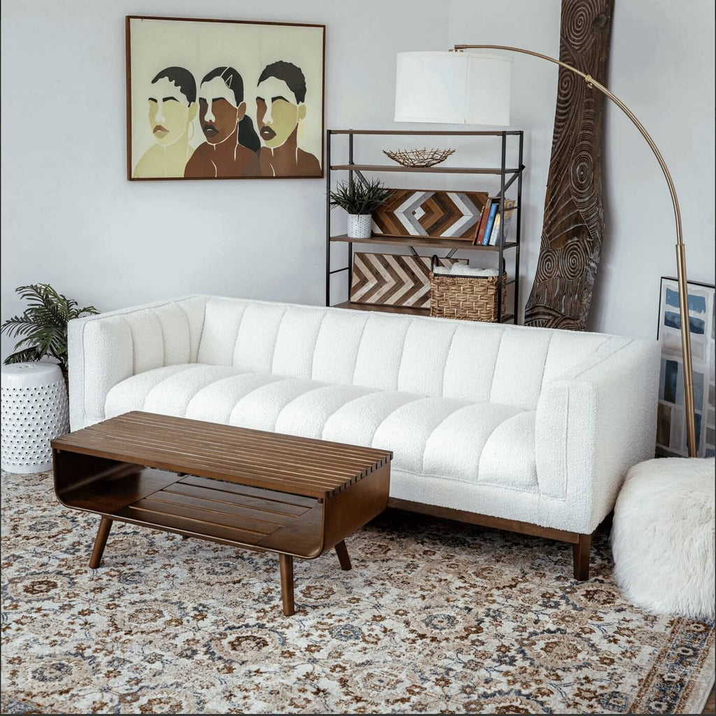 Alice 2 Tier Slatted Top Wood Coffee Table 44”