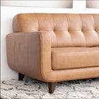 Allison MCM Leather Chaise Sofa Sectional 113