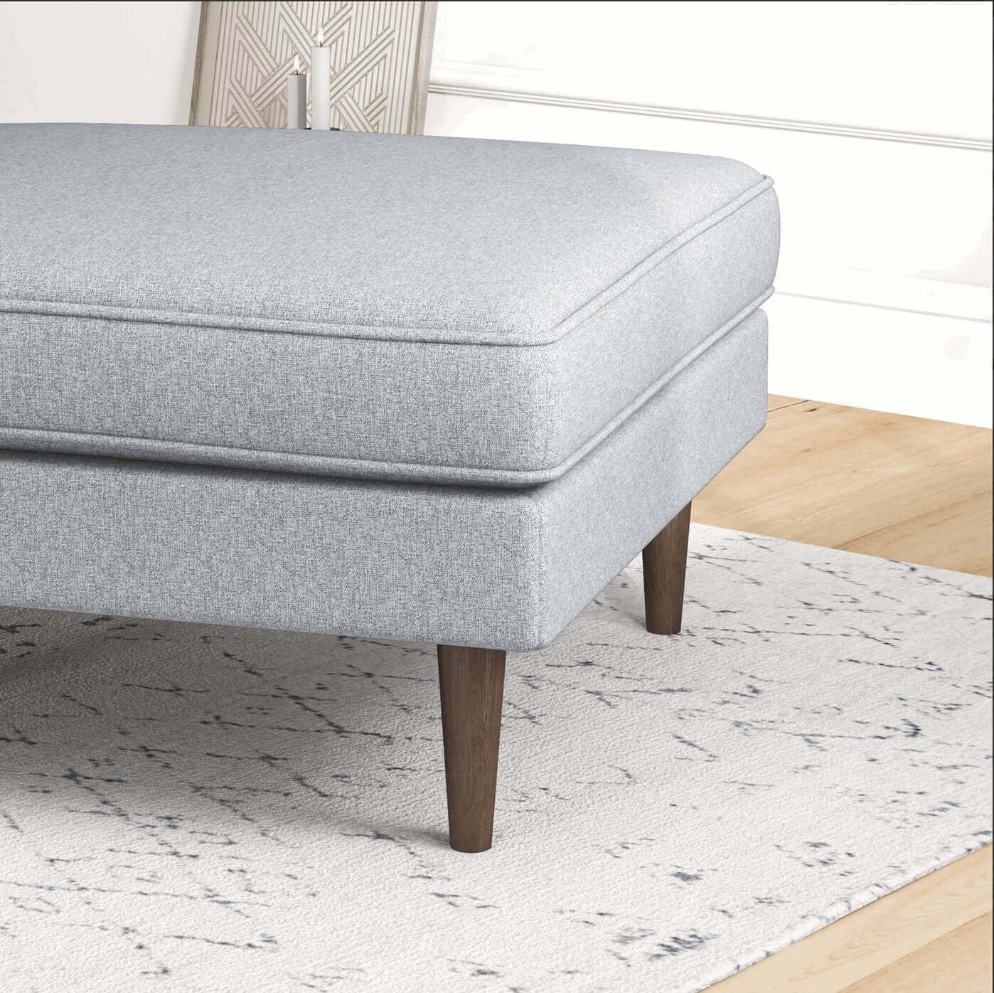 Amber MCM Square Upholstered Ottoman 32