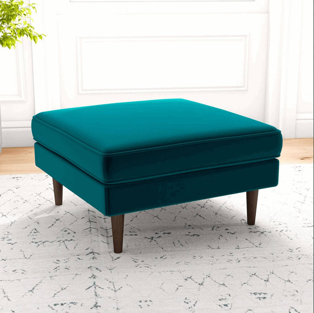 Amber MCM Square Upholstered Ottoman 32