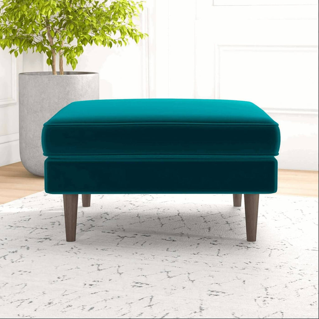 Amber MCM Square Upholstered Ottoman 32