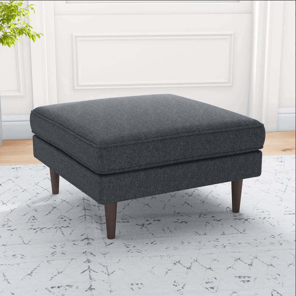 Amber MCM Square Upholstered Ottoman 32