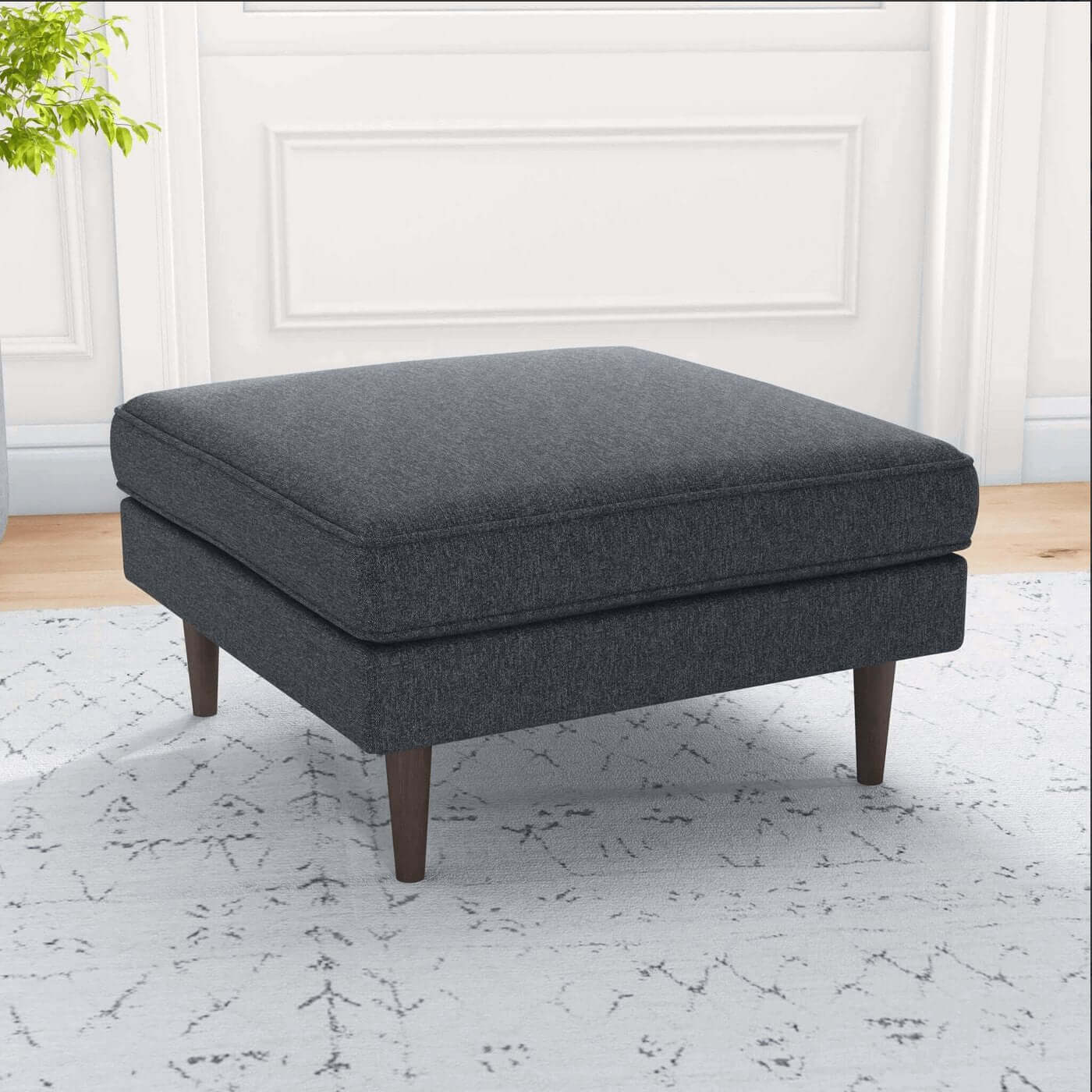 Amber MCM Square Upholstered Ottoman 32