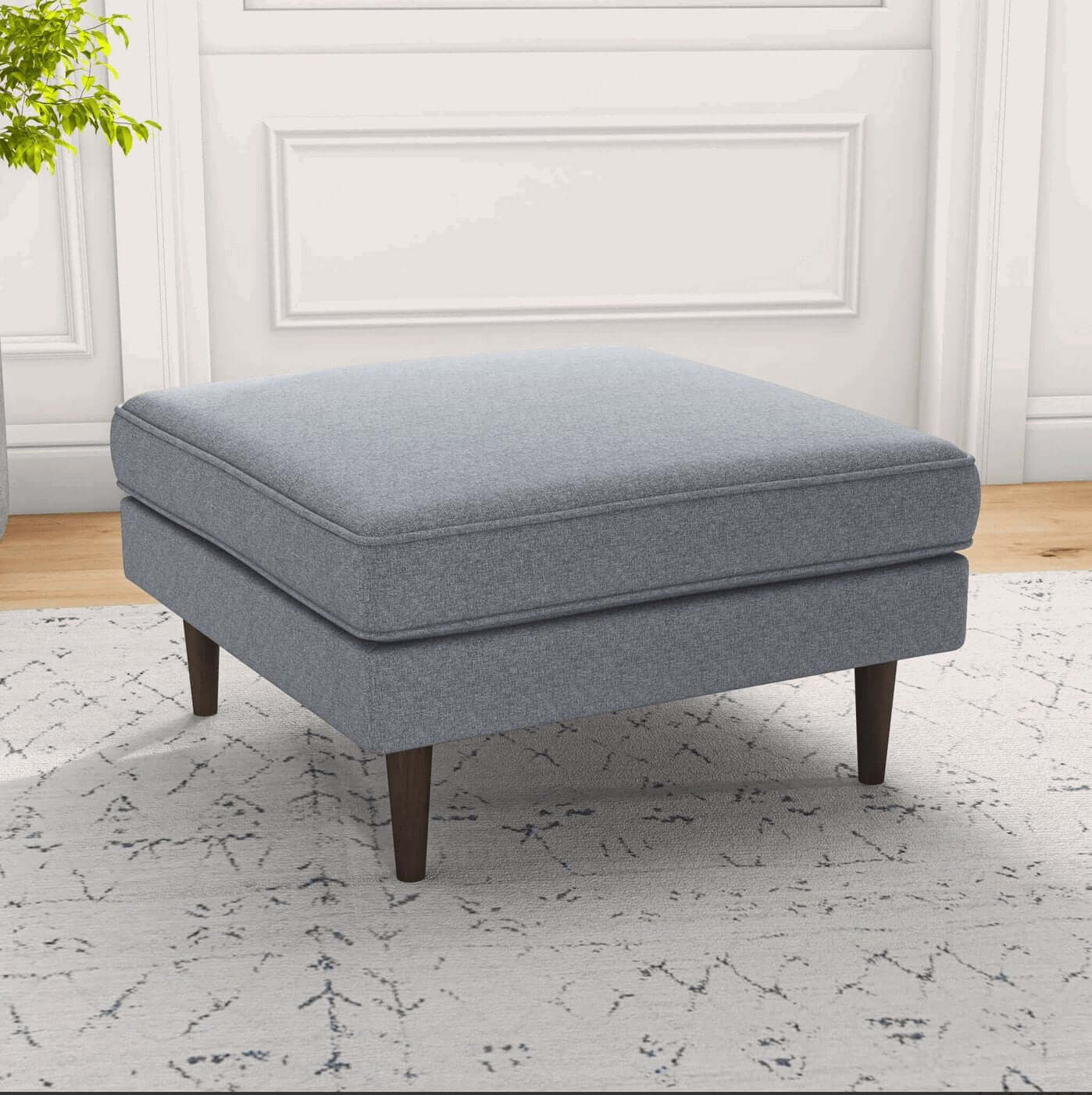 Amber MCM Square Upholstered Ottoman 32