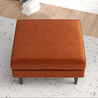 Amber MCM Square Upholstered Ottoman 32