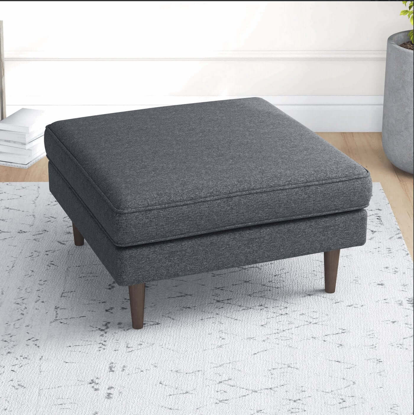 Amber MCM Square Upholstered Ottoman 32