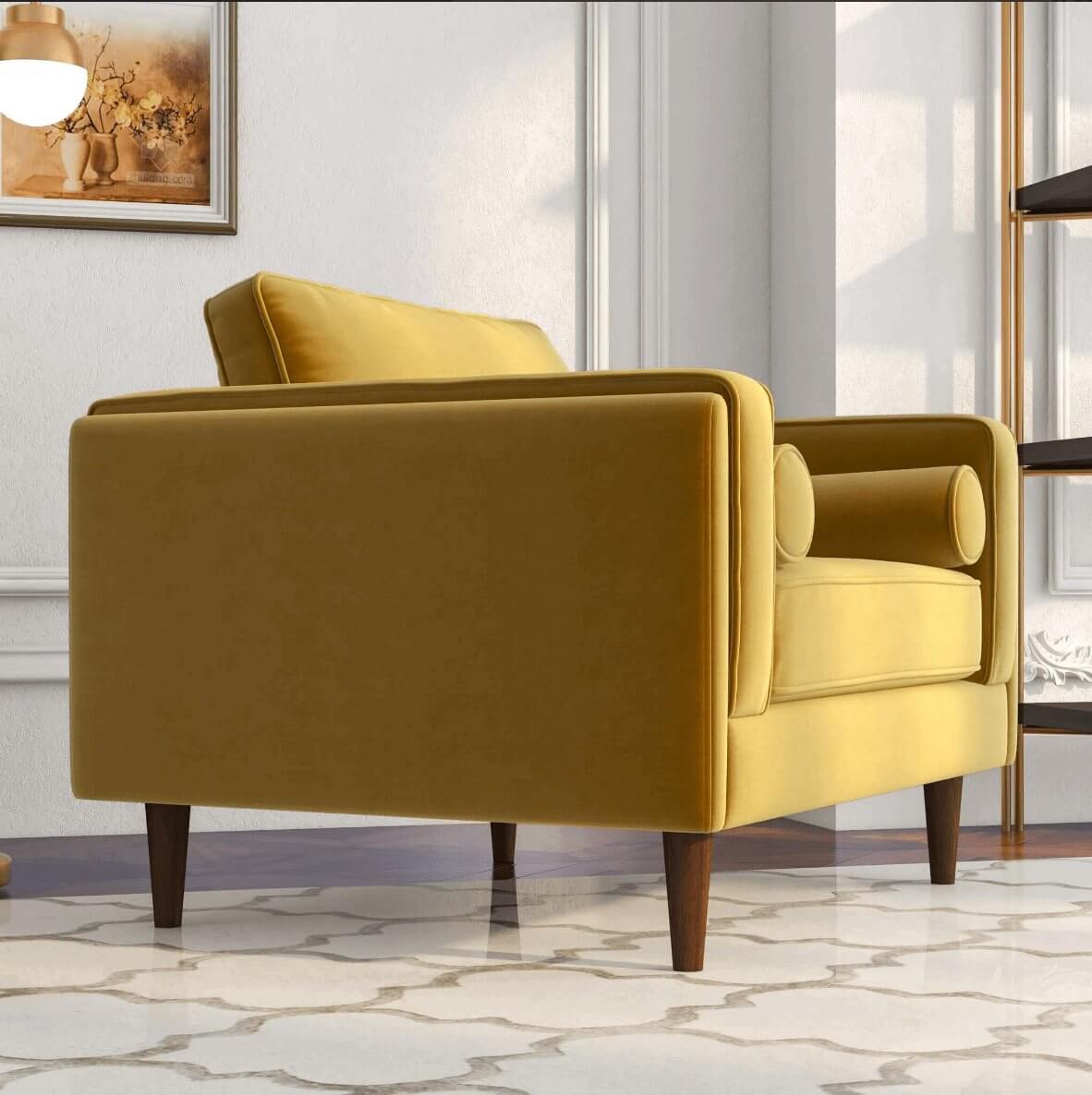 Amber MCM Velvet Accent Lounge Chair
