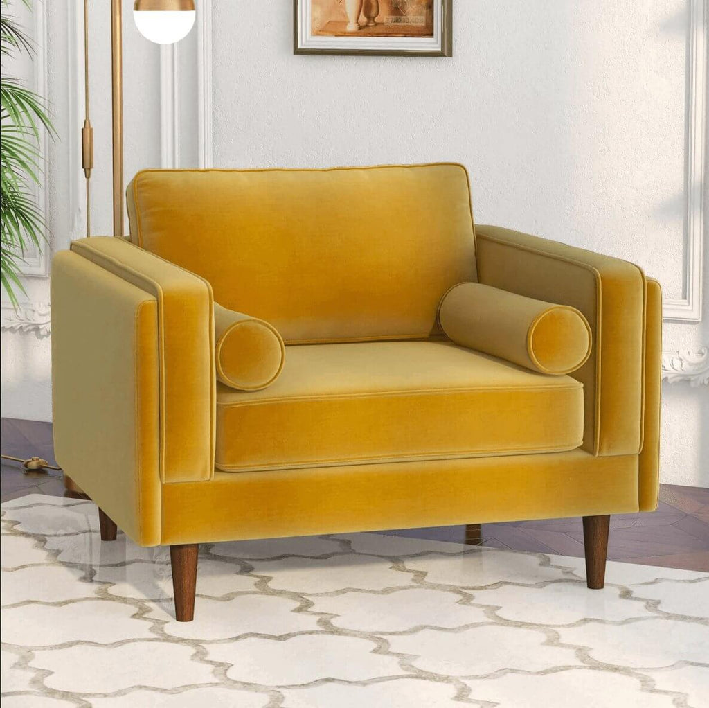 Amber MCM Velvet Accent Lounge Chair