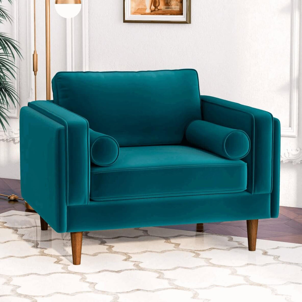 Amber MCM Velvet Accent Lounge Chair