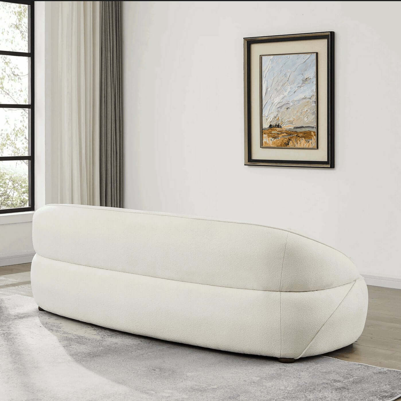 Andrew Modern Curved Boucle Sofa 84 (3 Colors)