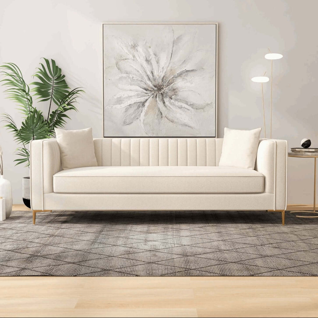 Angelina Midcentury Channel Tufted Sofa 84 (6 Colors)