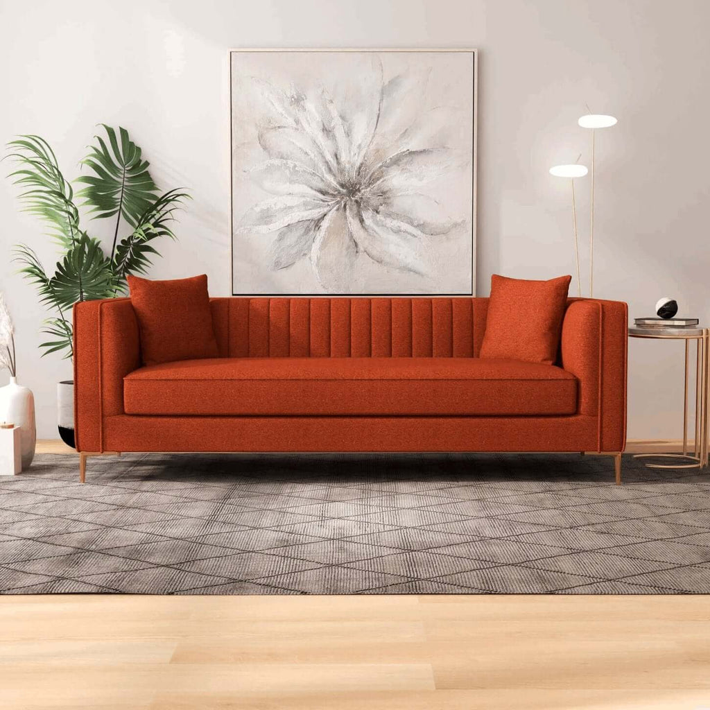 Angelina Midcentury Channel Tufted Sofa 84 (6 Colors)