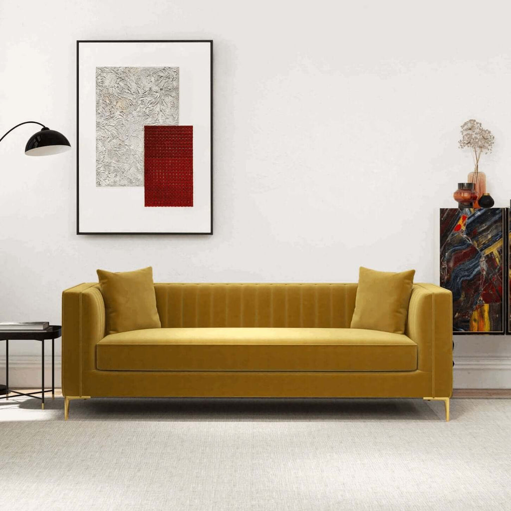 Angelina Midcentury Channel Tufted Sofa 84 (6 Colors)