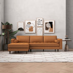 Anthony MCM Tufted Leather Chaise Sofa Sectional 101