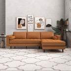 Anthony MCM Tufted Leather Chaise Sofa Sectional 101