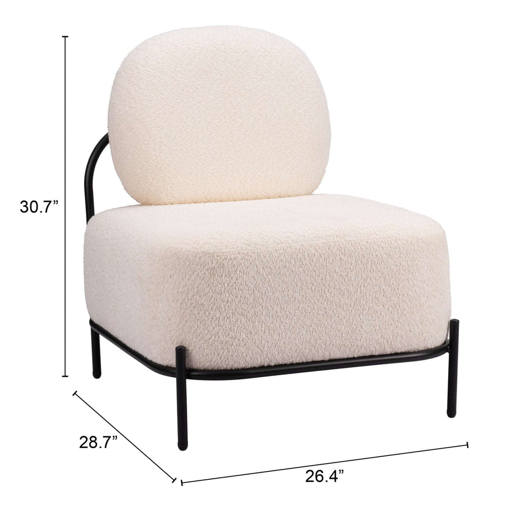 Arendal Teddy Fabric Upholstered Accent Armless Chair