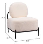 Arendal Teddy Fabric Upholstered Accent Armless Chair