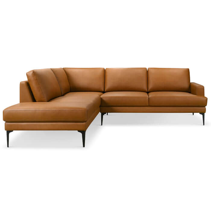 Bristol Vegan Leather Left-Facing Chaise Sofa Sectional 107.5W