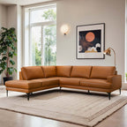 Bristol Vegan Leather Left-Facing Chaise Sofa Sectional 107.5W