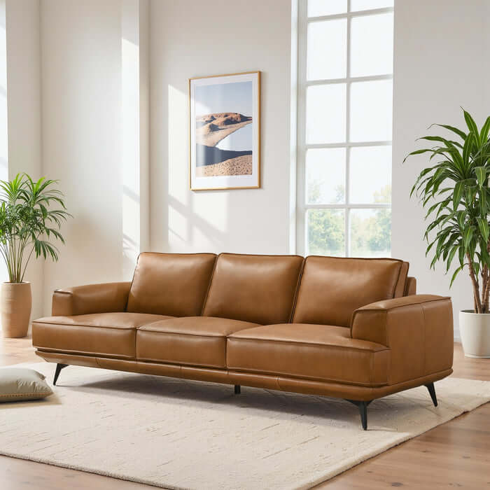 Knox MCM Genuine Leather Sofa 98W