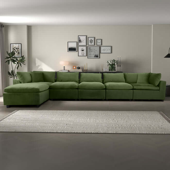 Hayward Velvet Modular Sectional Sofa 6pc (3 Colors)