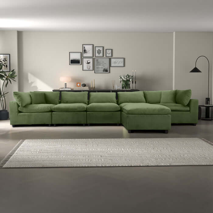Hayward Velvet Modular Sectional Sofa 6pc (3 Colors)
